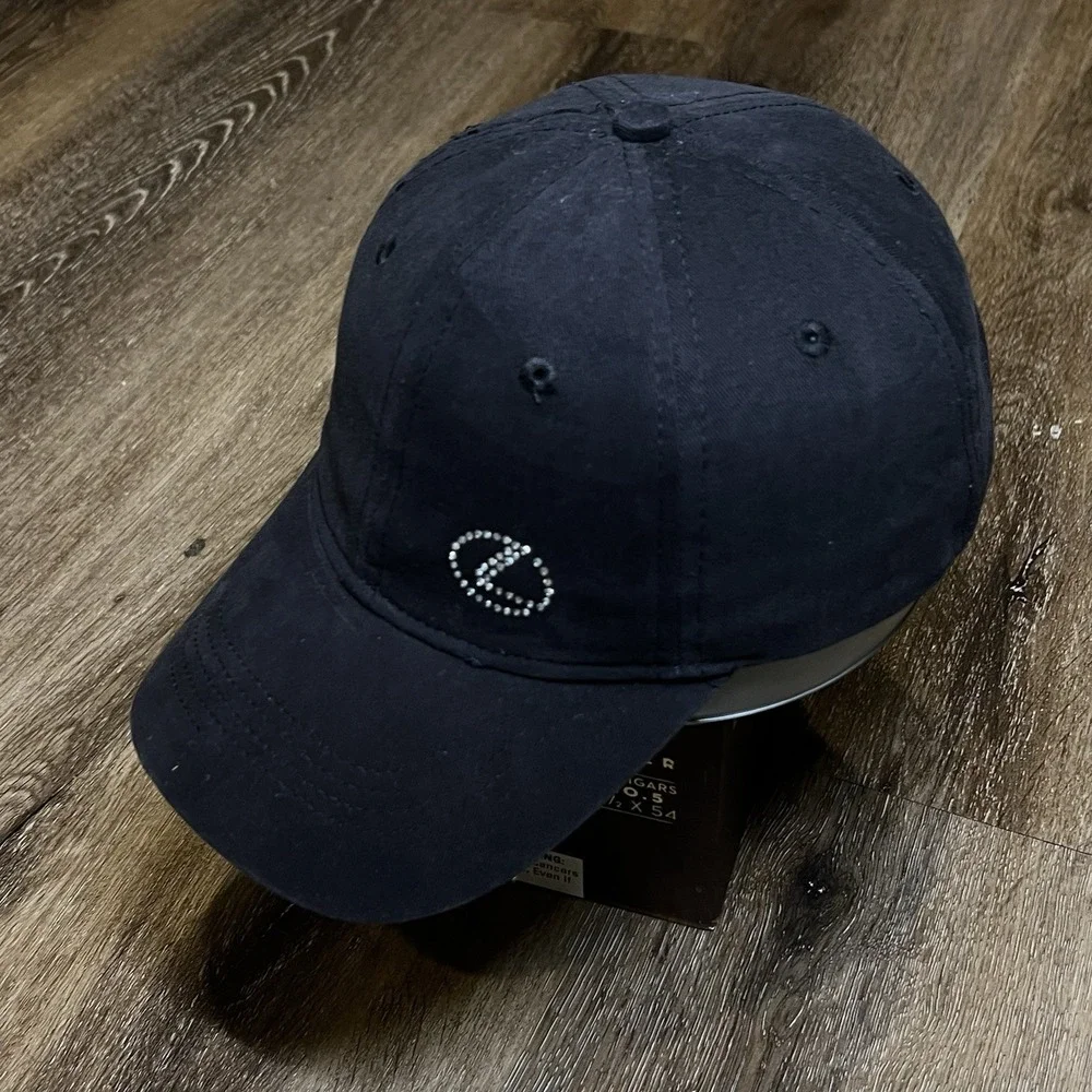 Lexus Car‎ Hat Womens Black Silver Rhinestone Bedazzle Y2K Paris Hilton Style